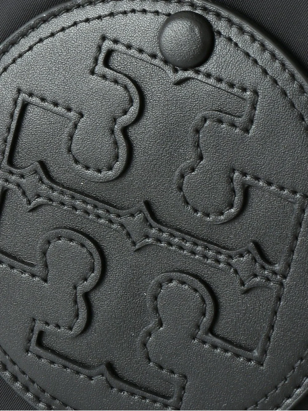 Tory Burch Black Nylon Logo Crossbody with Gold-Tone Chain Strap